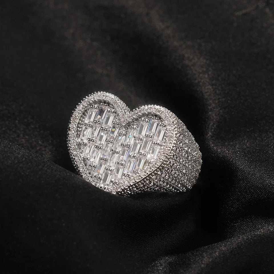 baguette heart ring