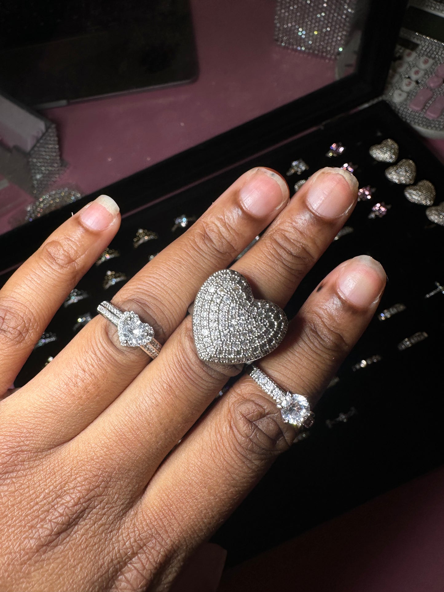 3pc Size 6 silver rings