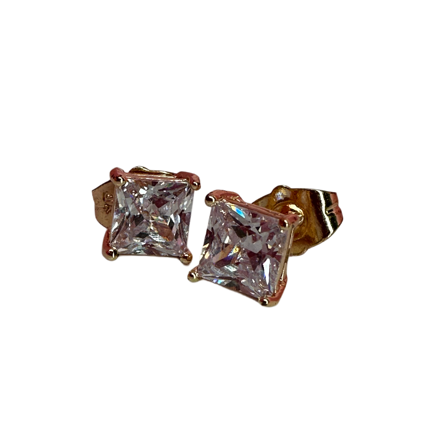Gold square studs