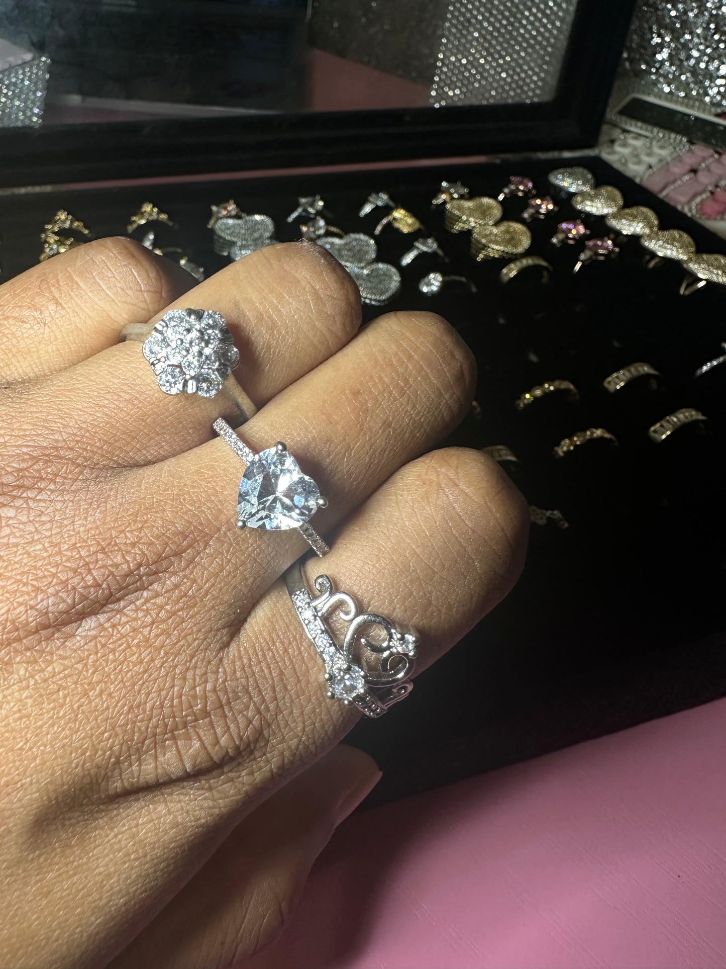 3pc silver size 8 rings
