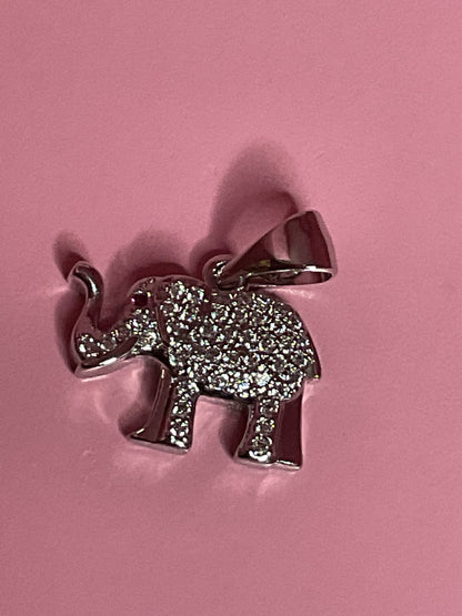 silver icy elephant pendant