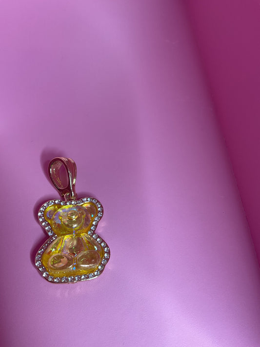yellow gummy bear pendant