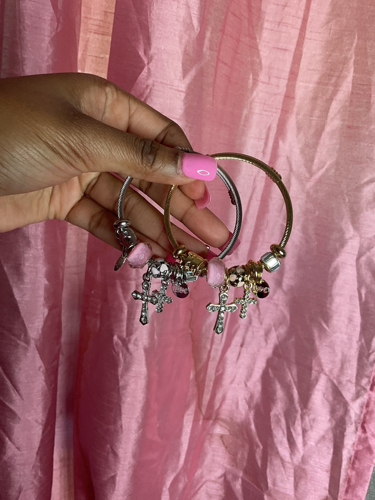 Y2k cross charm bracelet