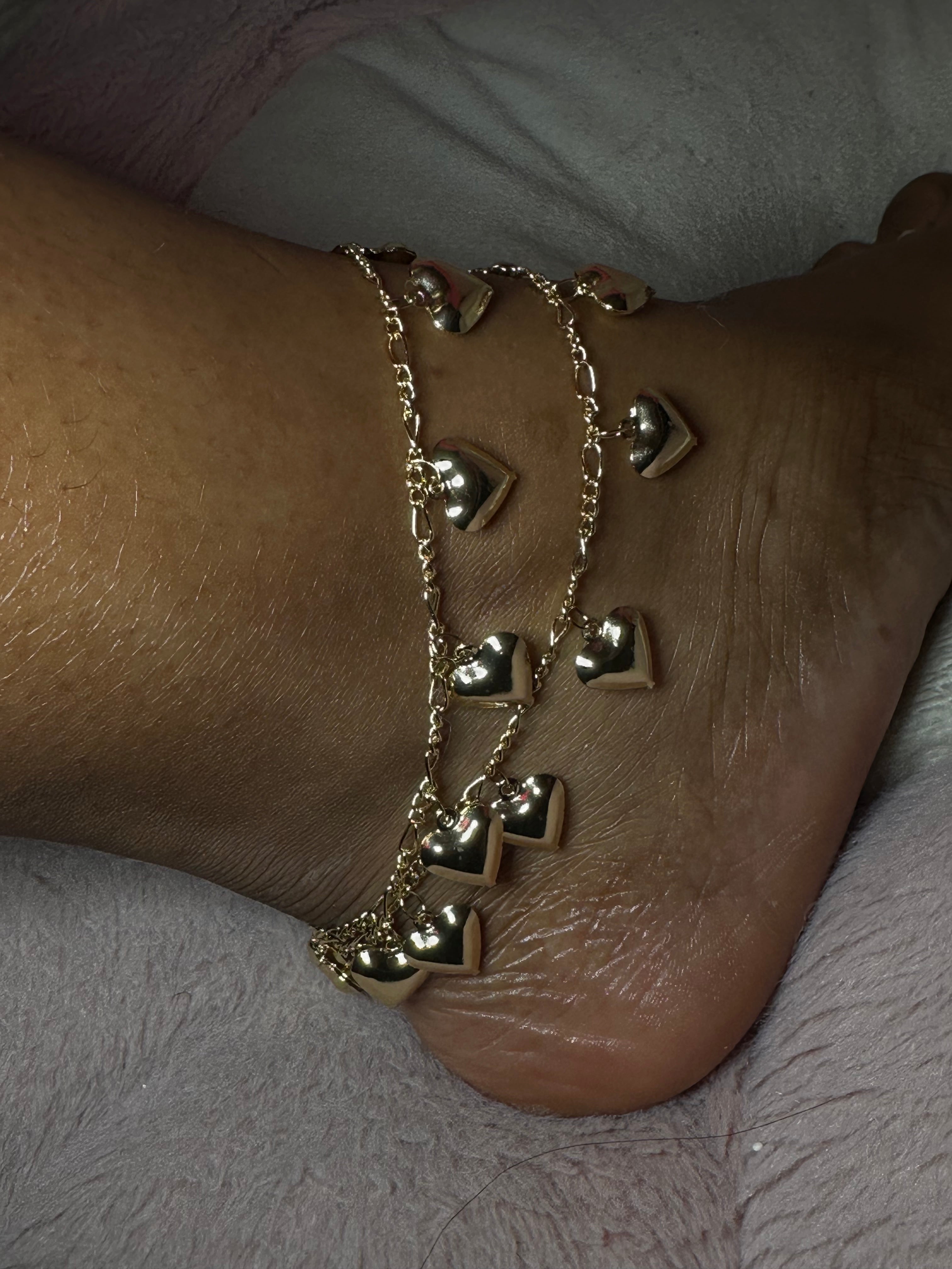 2pc hearts anklet