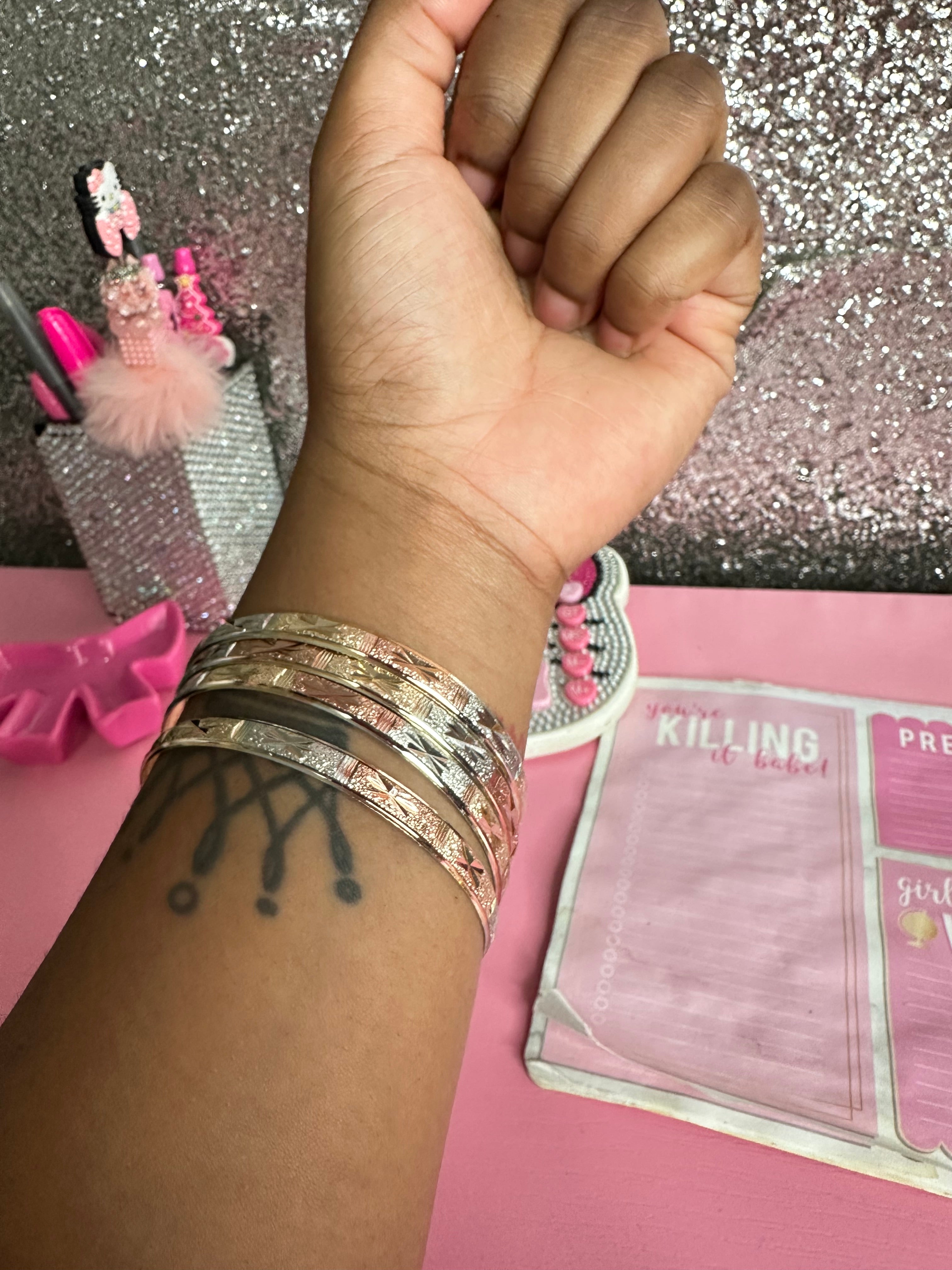 4pc Tri gold bangles