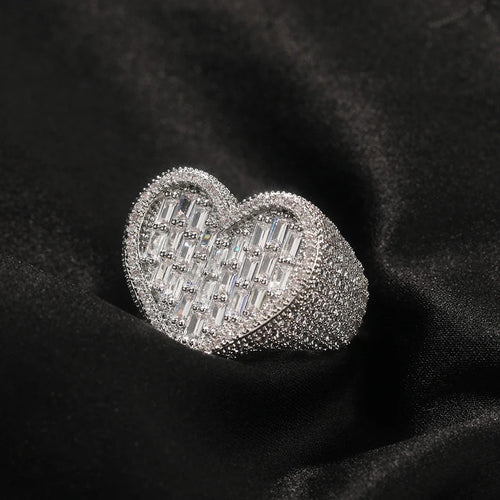 baguette heart ring