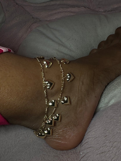 2pc hearts anklet