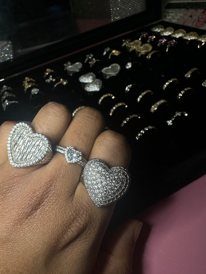 3pc heart size 8 rings