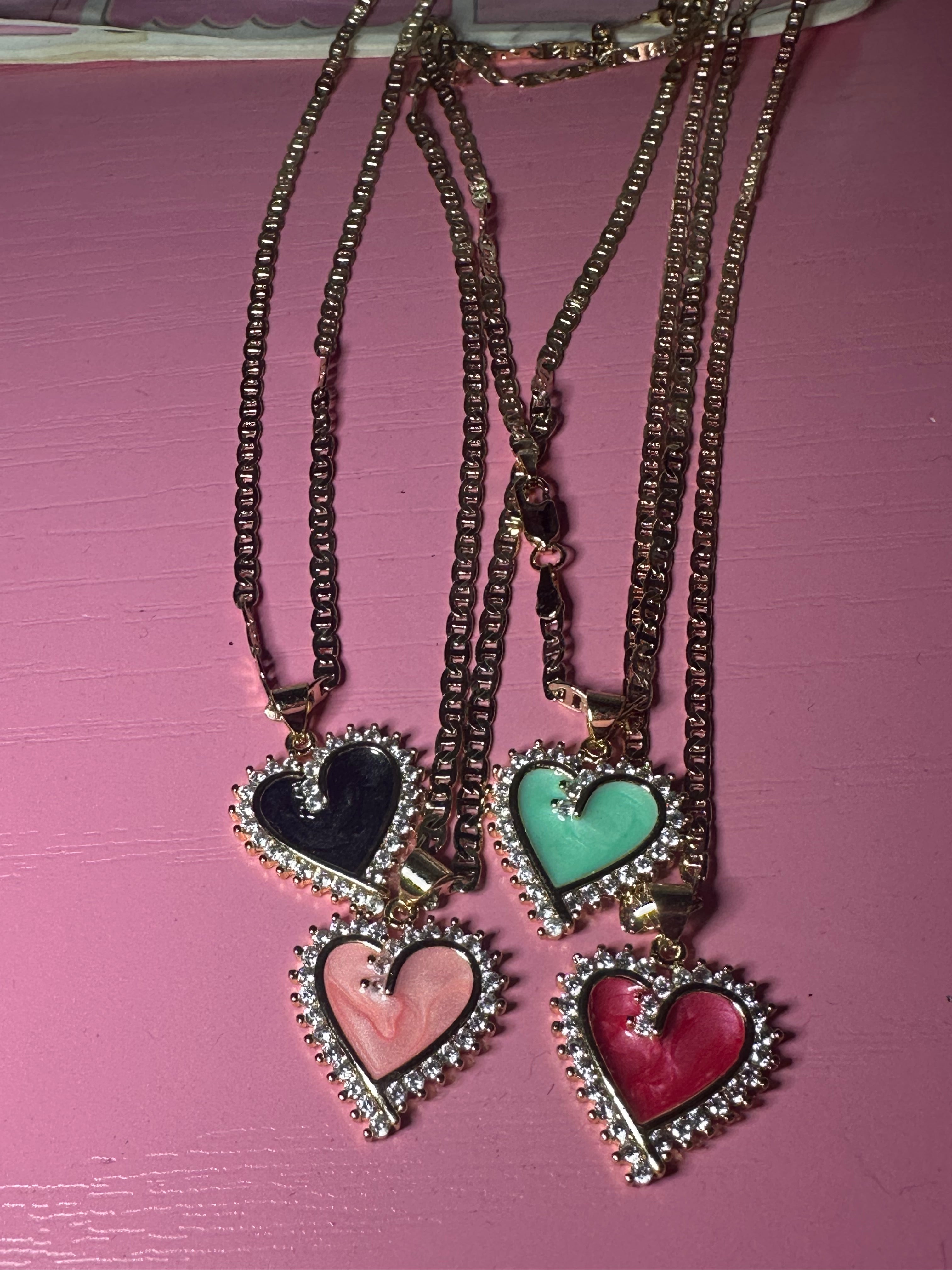 Jaded hearts necklace