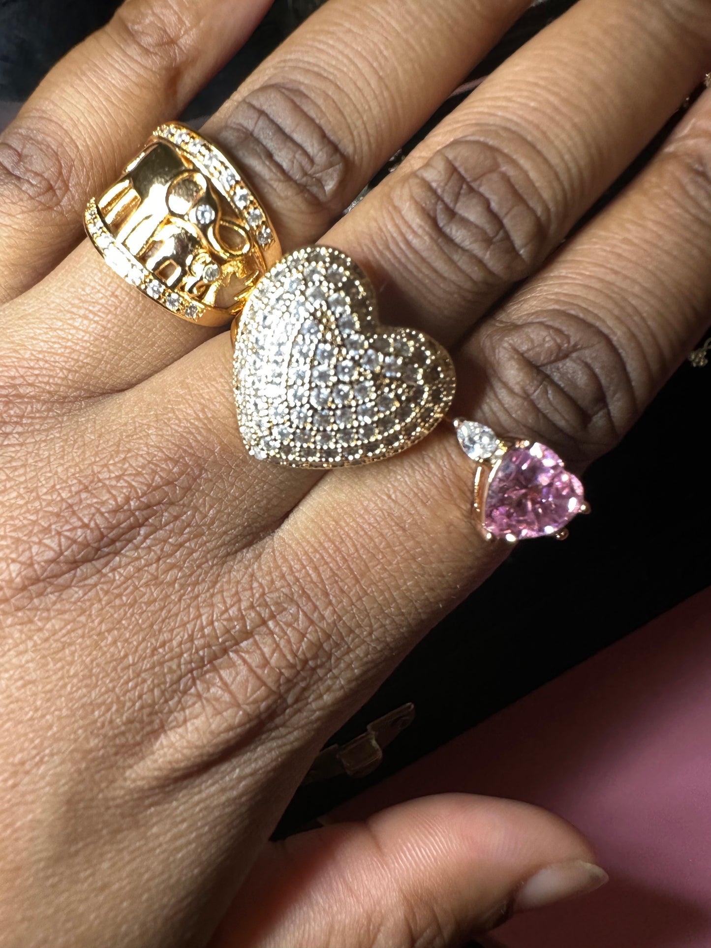 3pc Gold size 7 rings
