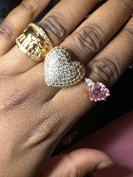 3pc Gold size 7 rings