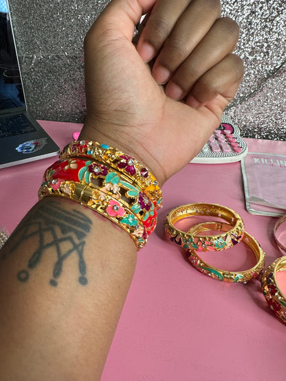 Red junk bangle 3pc