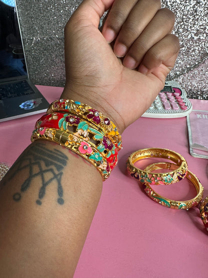 Red junk bangle 3pc