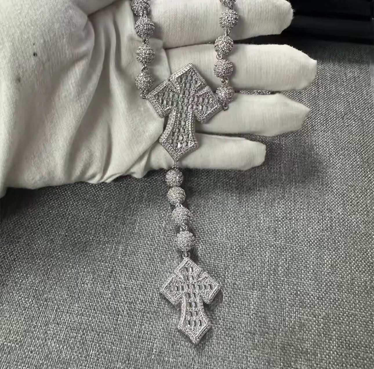 Icy Beaded Cross
