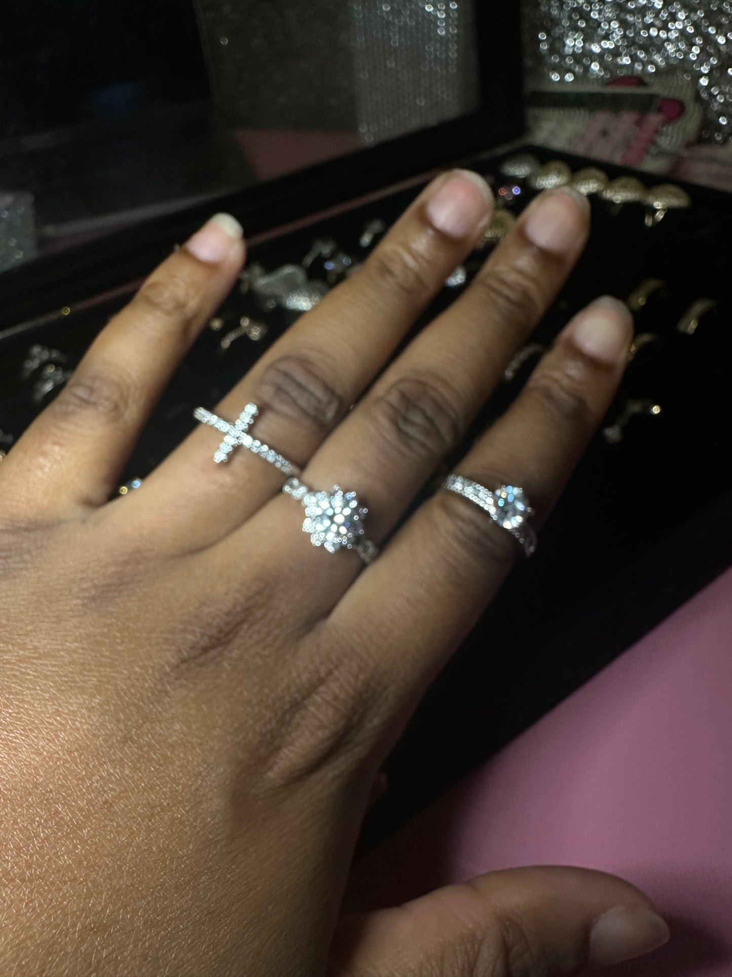 3pc Silver size 7 rings