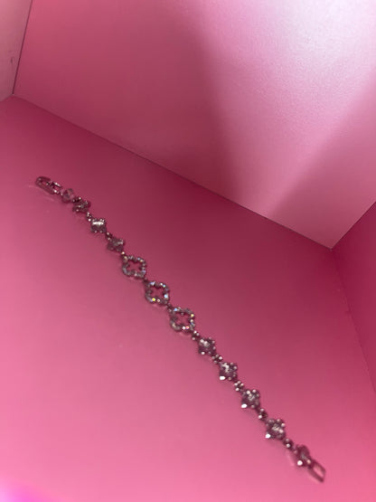 open clover silver bracelet