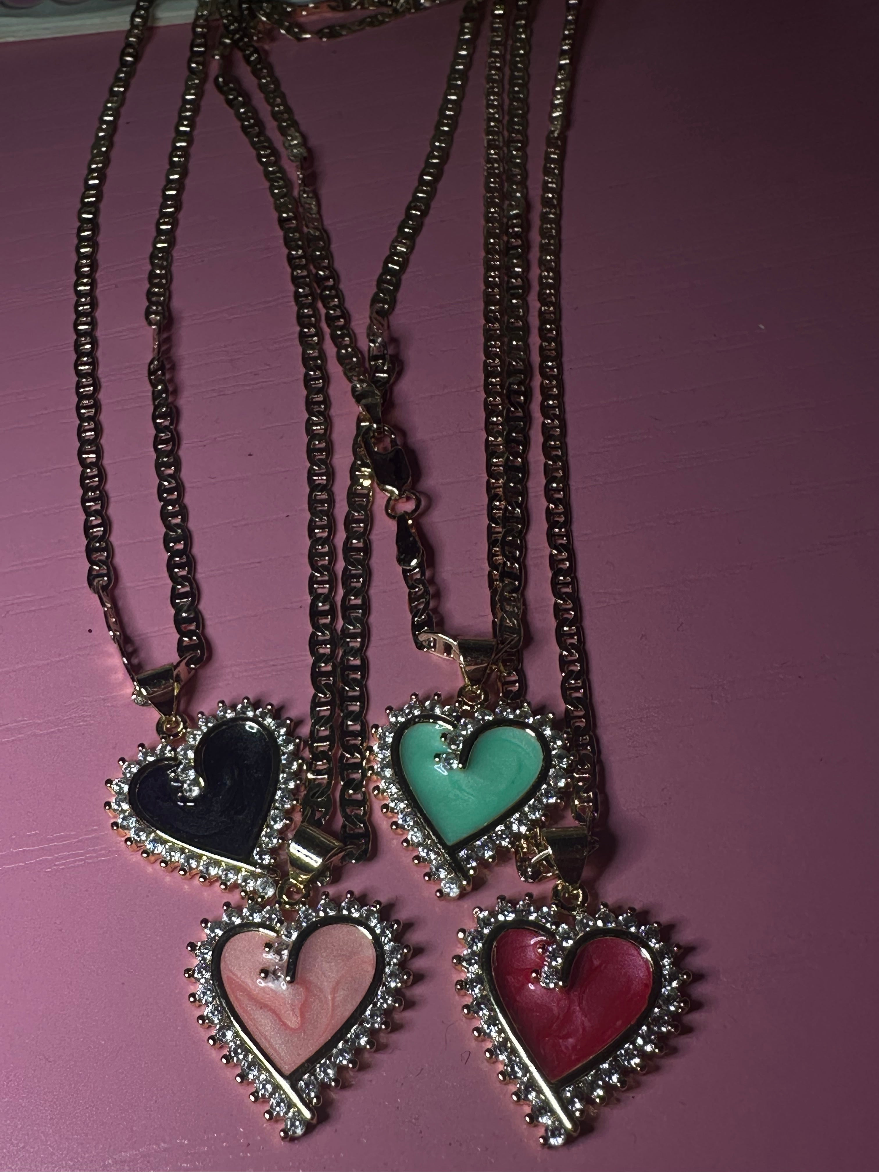 Jaded hearts necklace