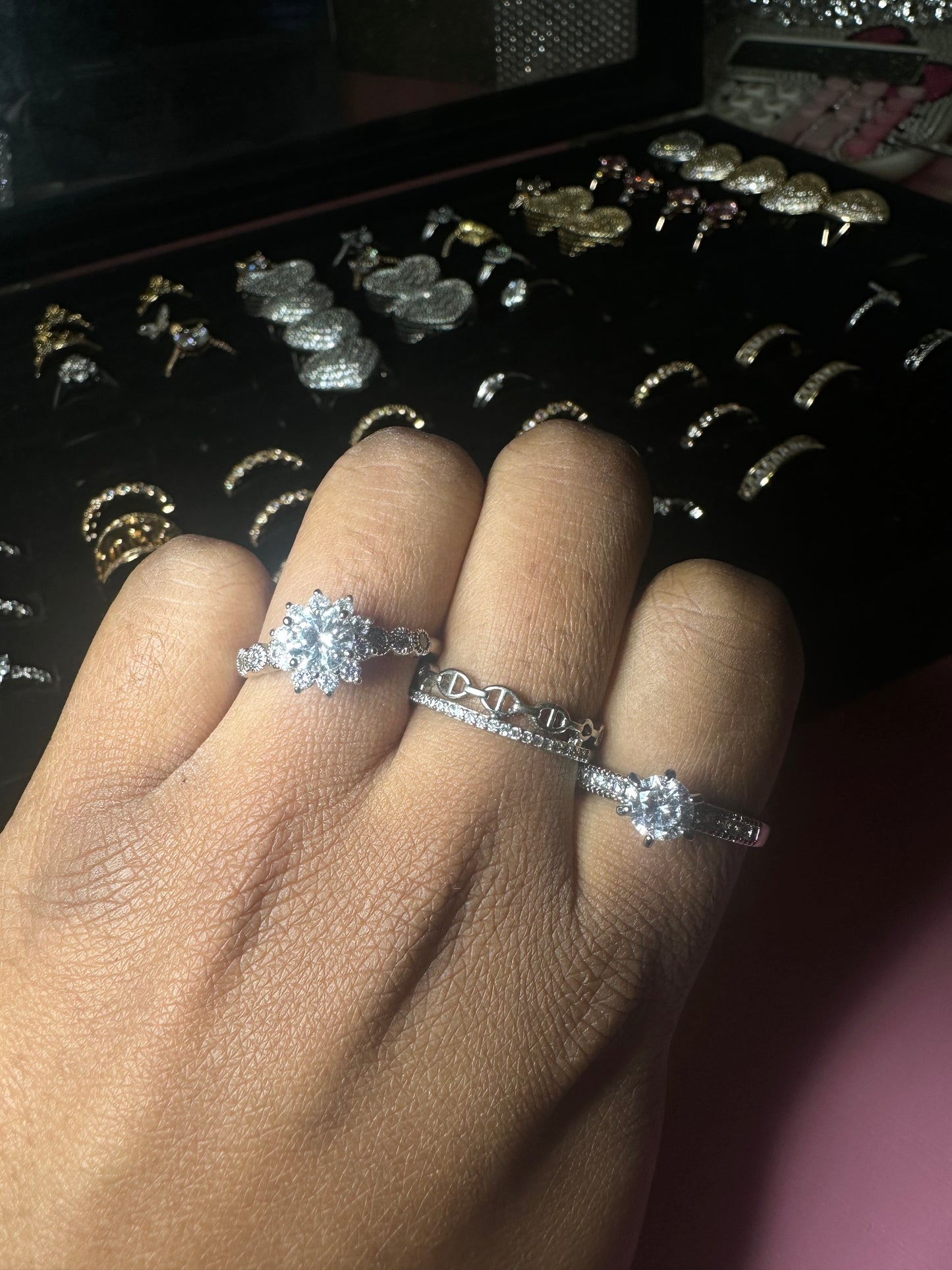 3pc silver size 9 rings