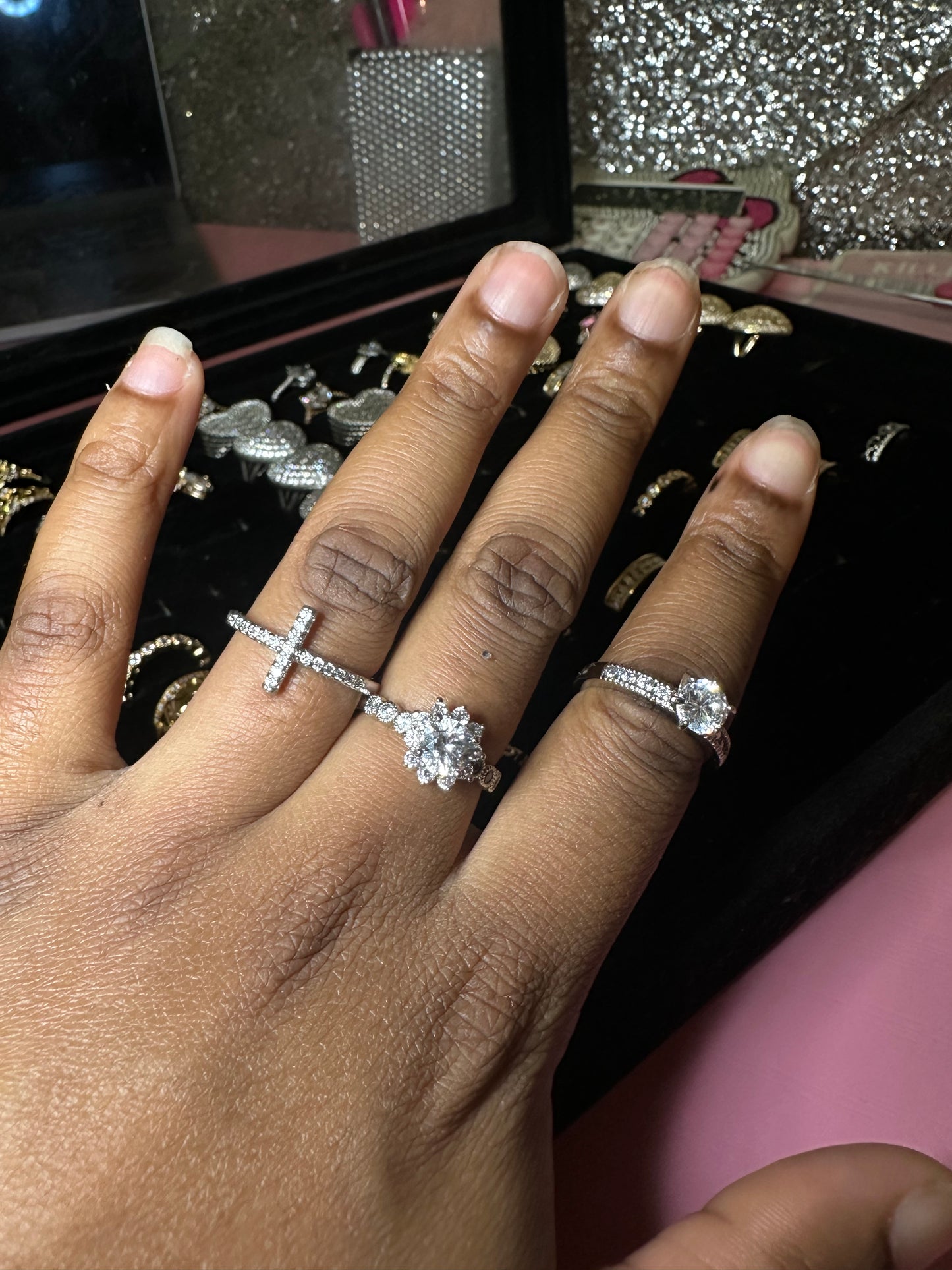 3pc Silver size 7 rings