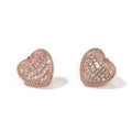 Baguette Heart Studs