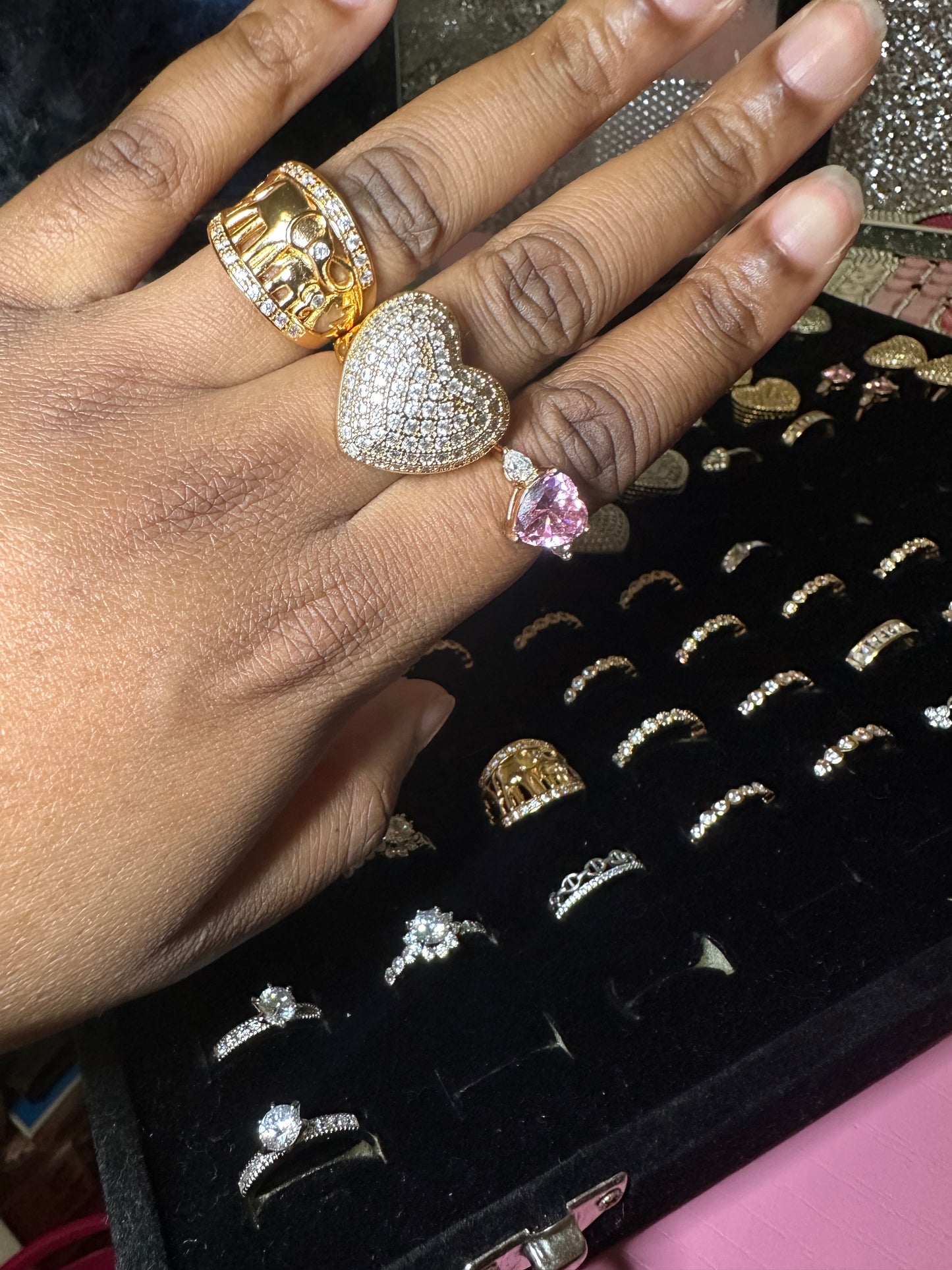 3pc Gold size 7 rings