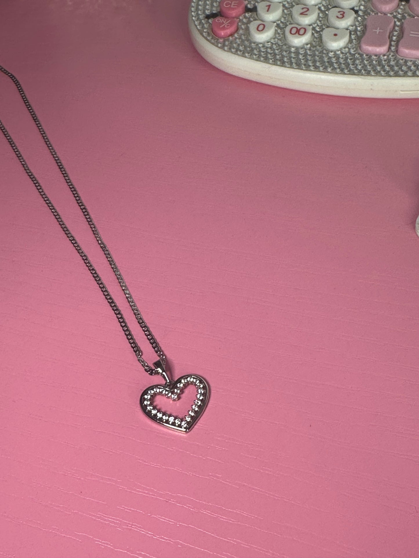Silver open heart necklace