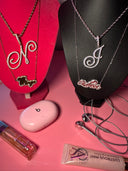 Icy Nameplate + FREE Initial Necklace Bundle