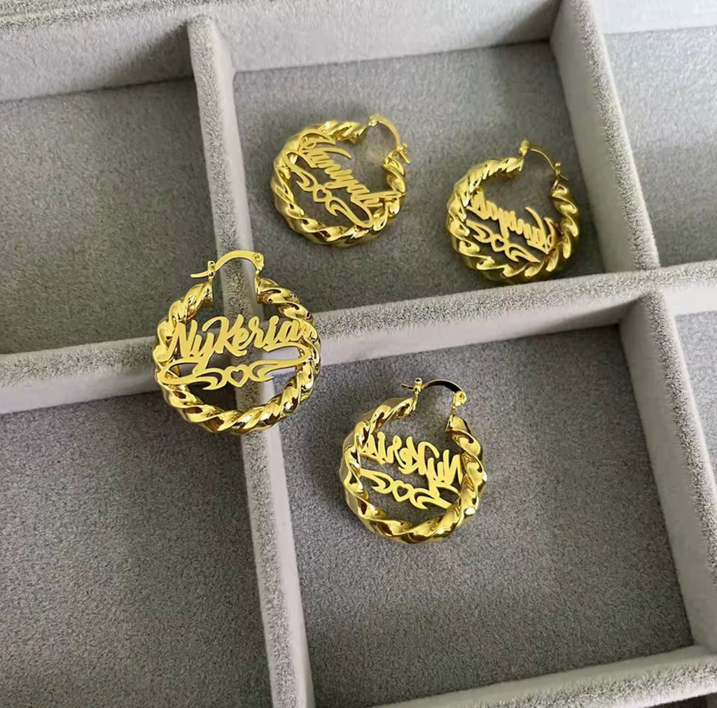 Mini Heart Name Hoops