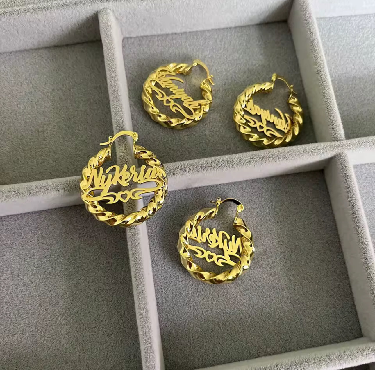 Mini Heart Name Hoops