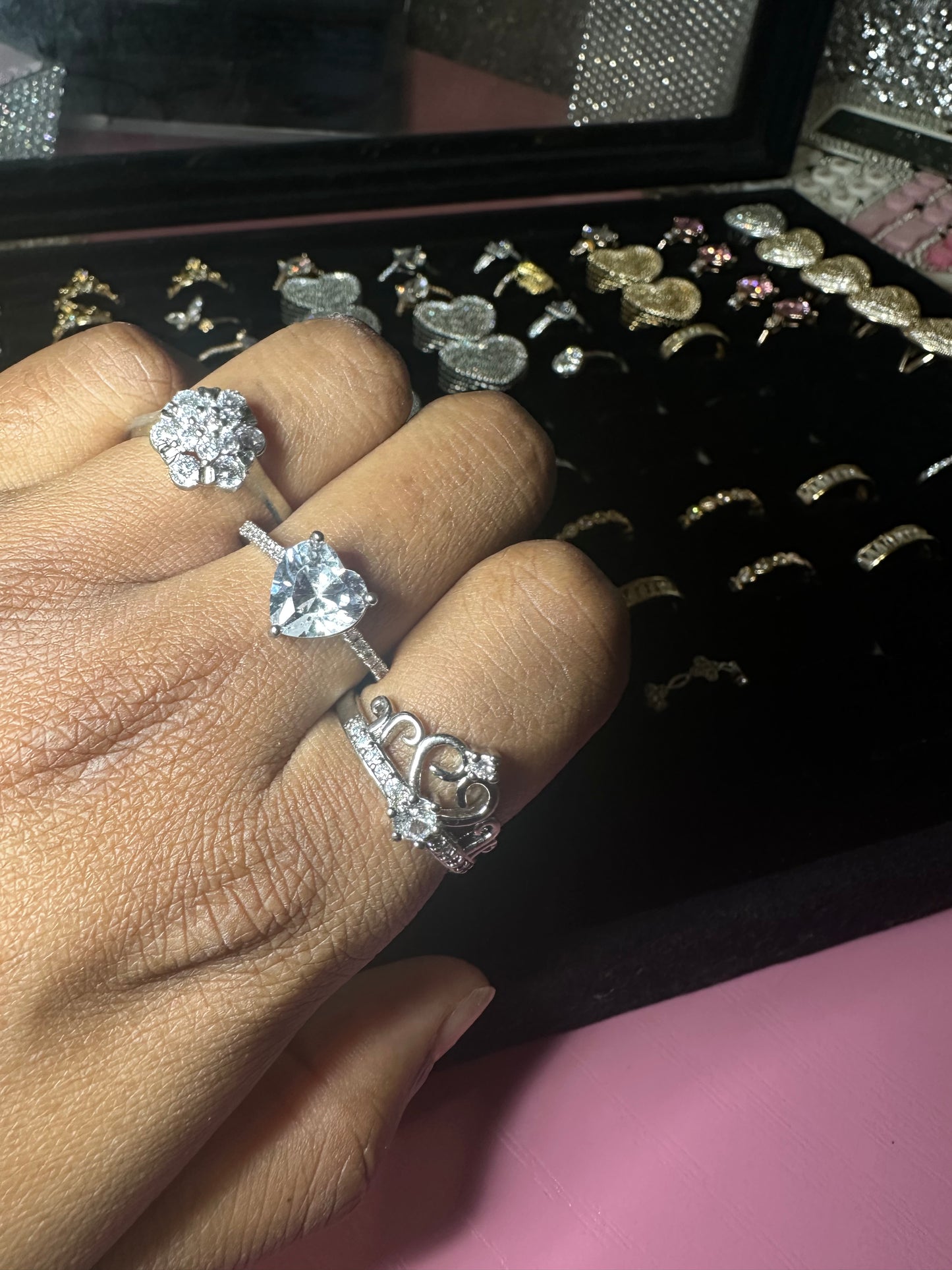 3pc silver size 8 rings