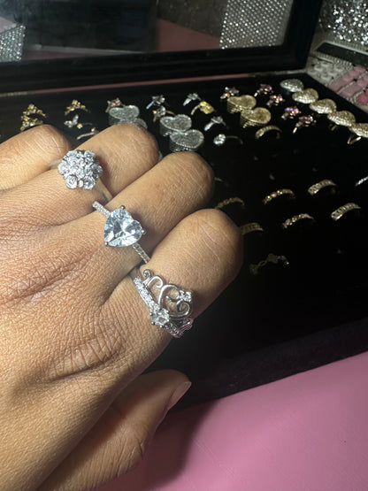 3pc silver size 8 rings