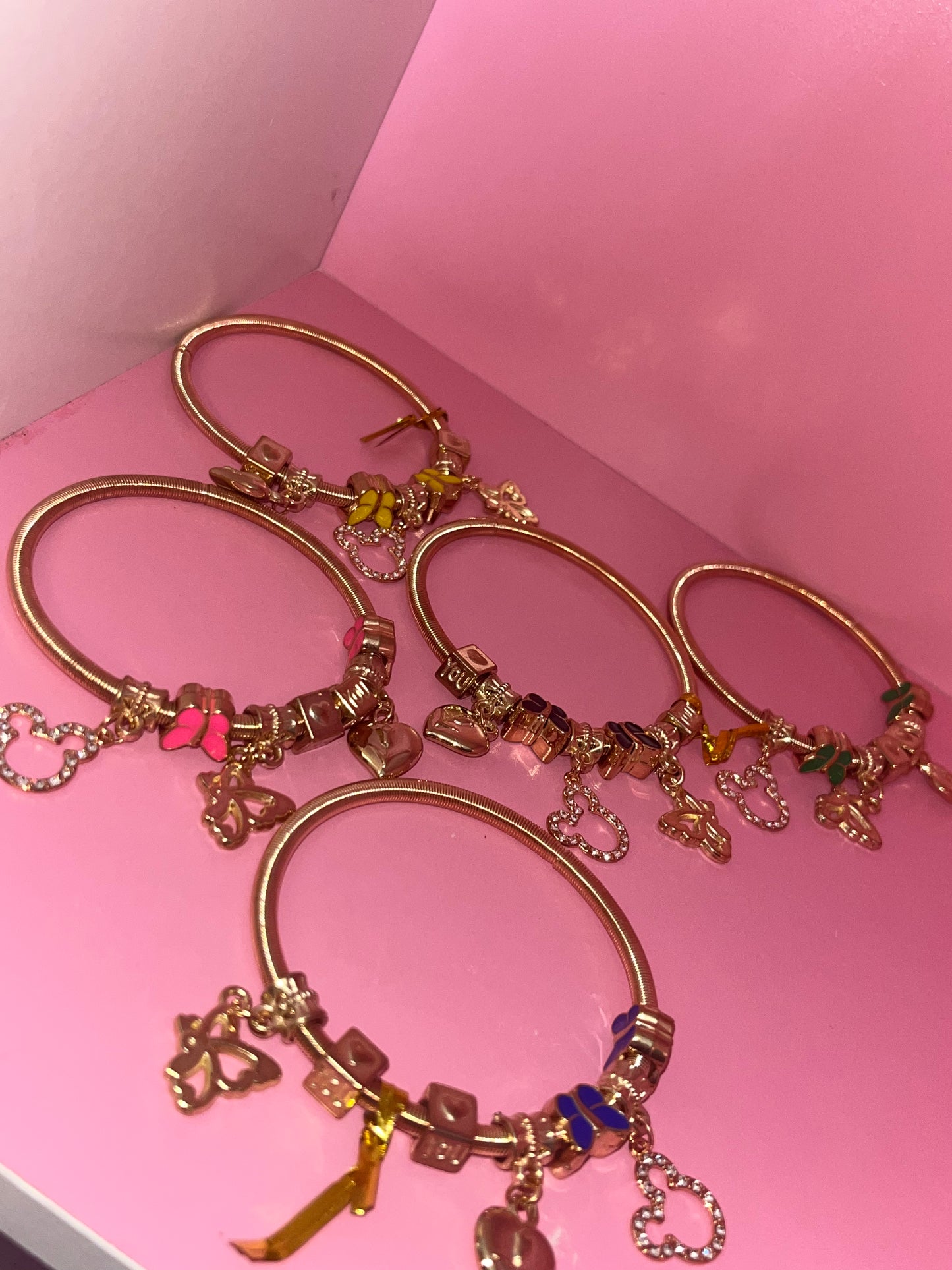 colored butterfly charm bracelet