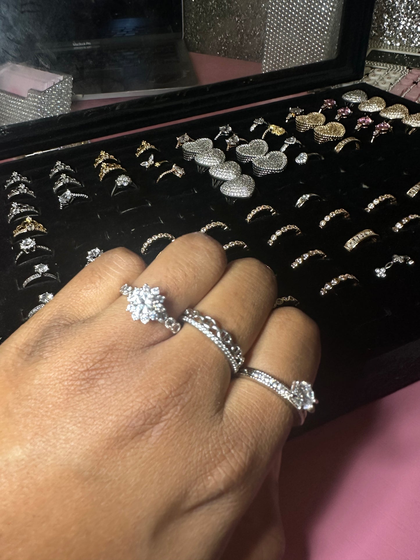 3pc silver size 8 rings