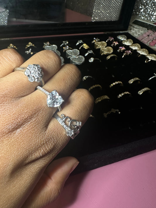 3pc silver size 8 rings