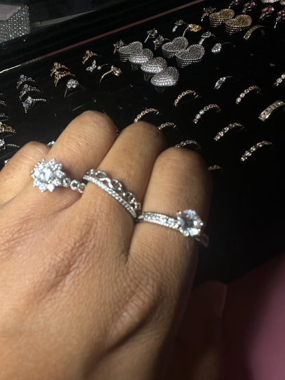3pc silver size 8 rings