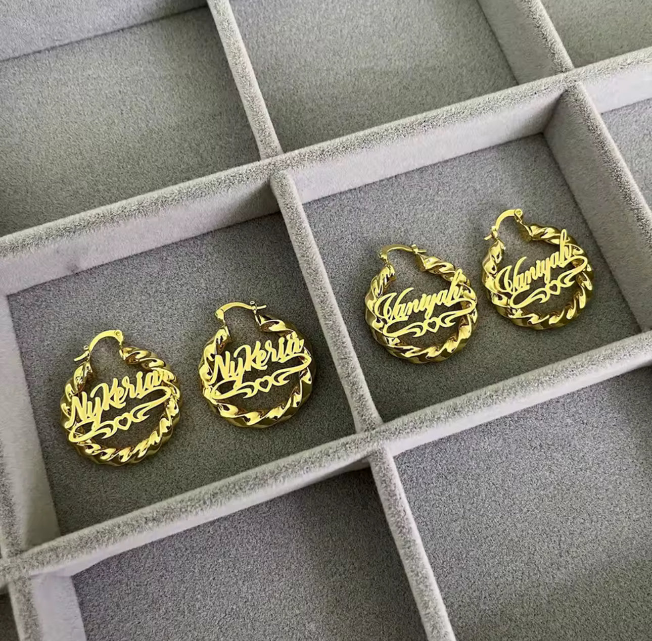 Mini Heart Name Hoops