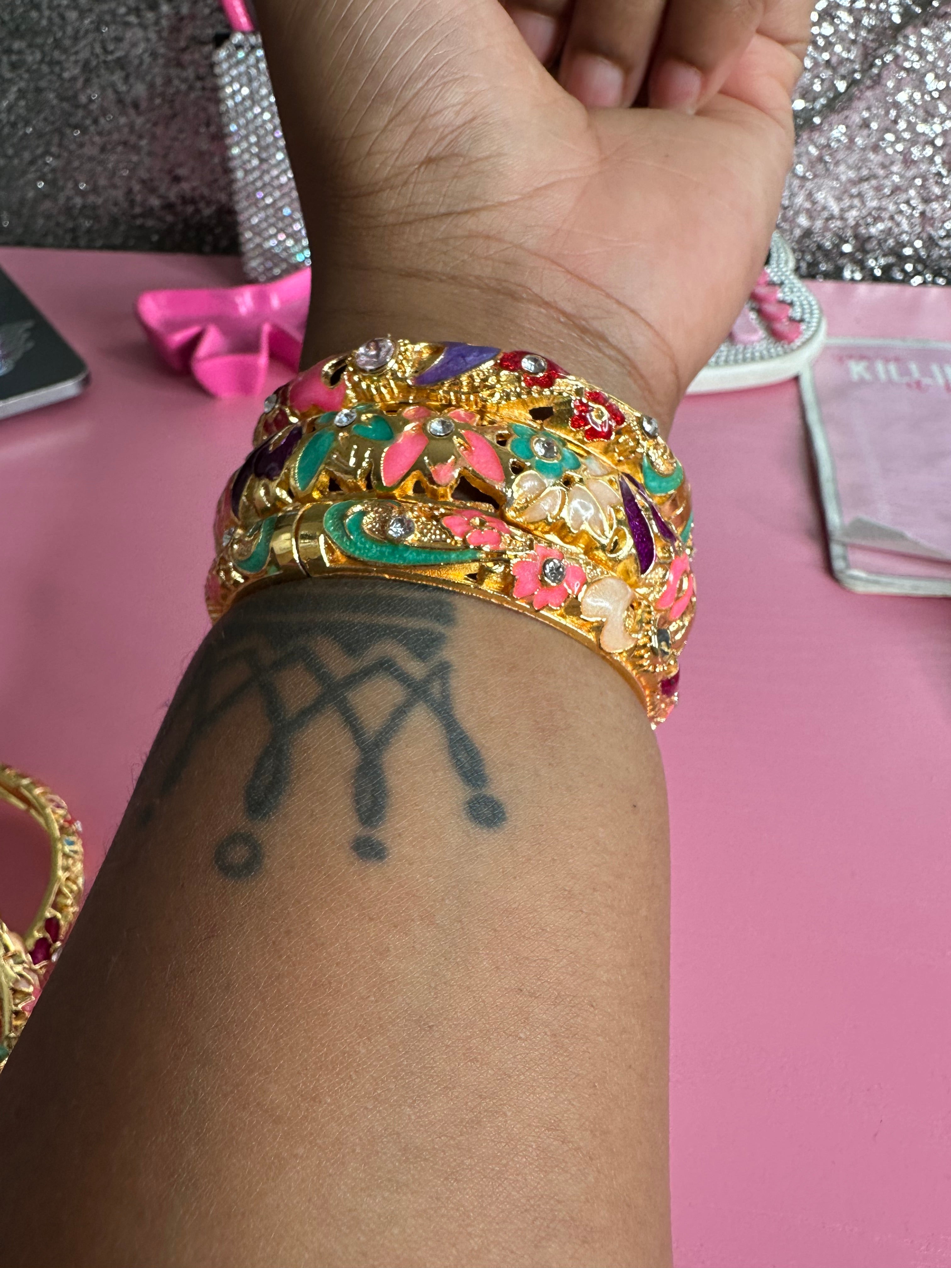 Colorful junk 3pc bangles