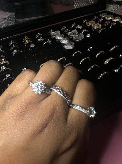 3pc silver size 8 rings