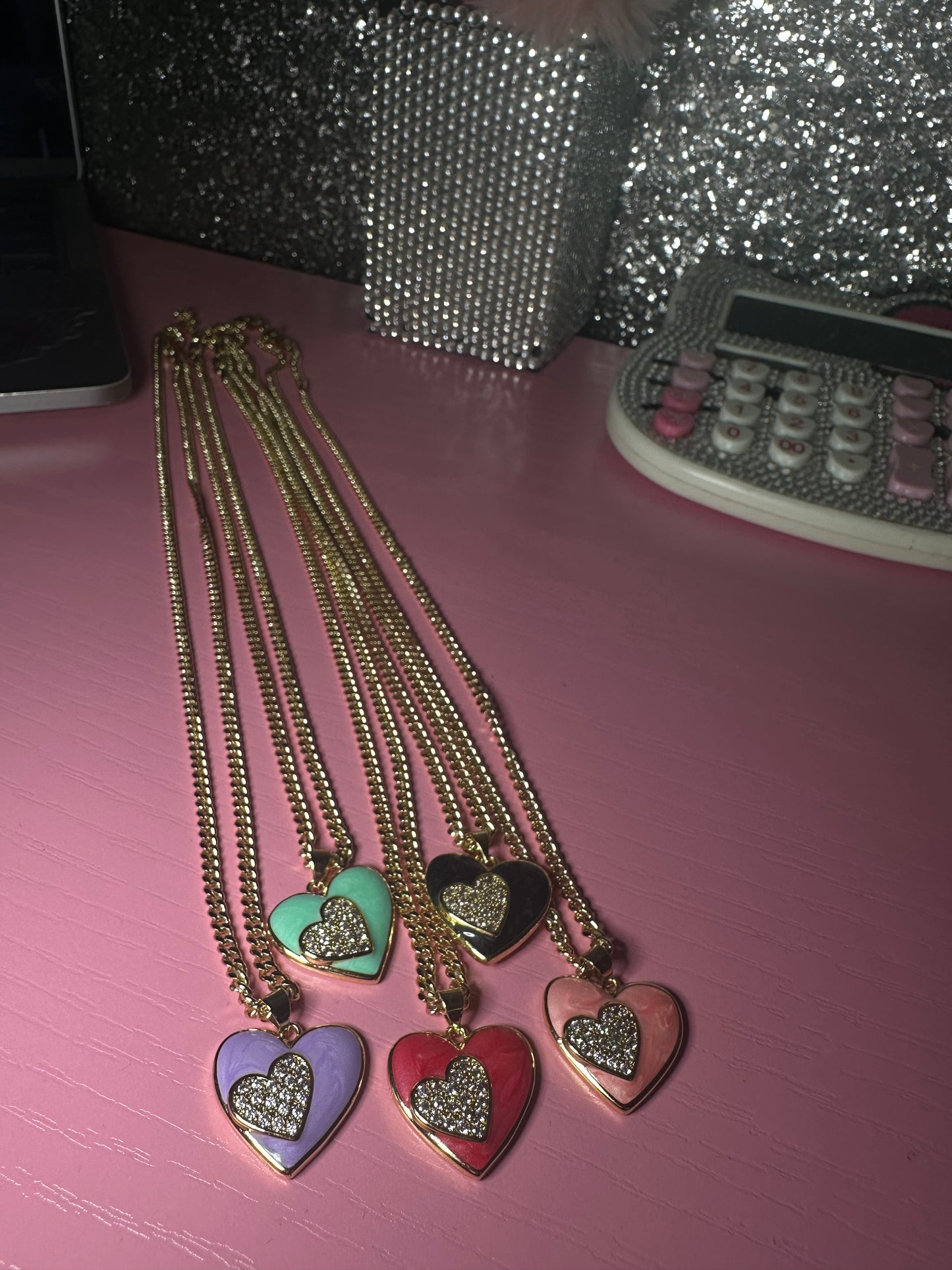 Double heart necklace