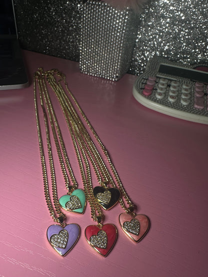 Double heart necklace