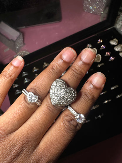 3pc Size 6 silver rings