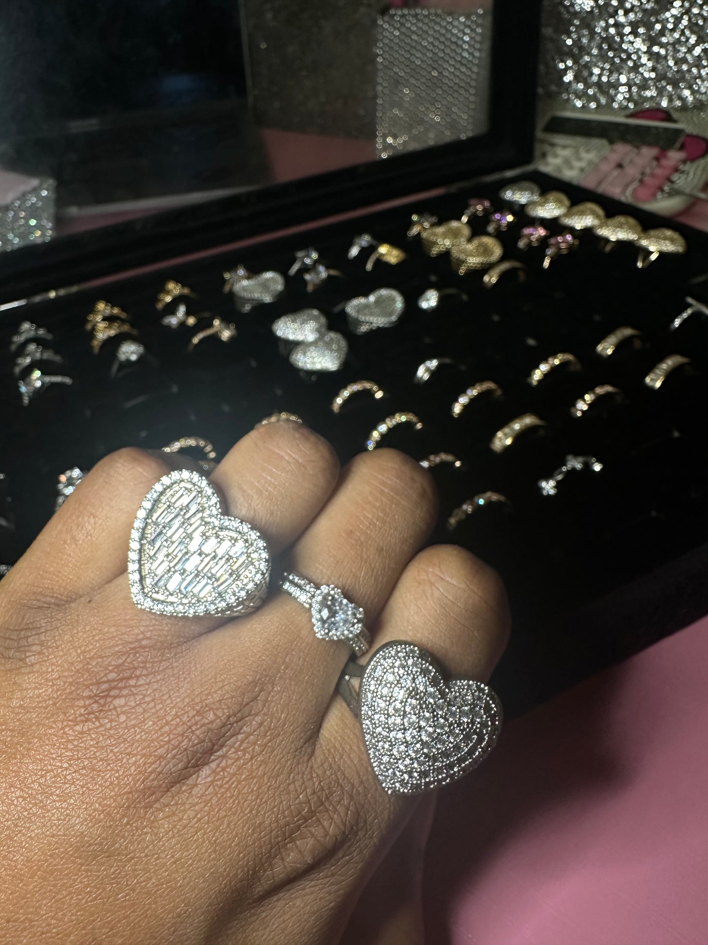 3pc heart size 8 rings