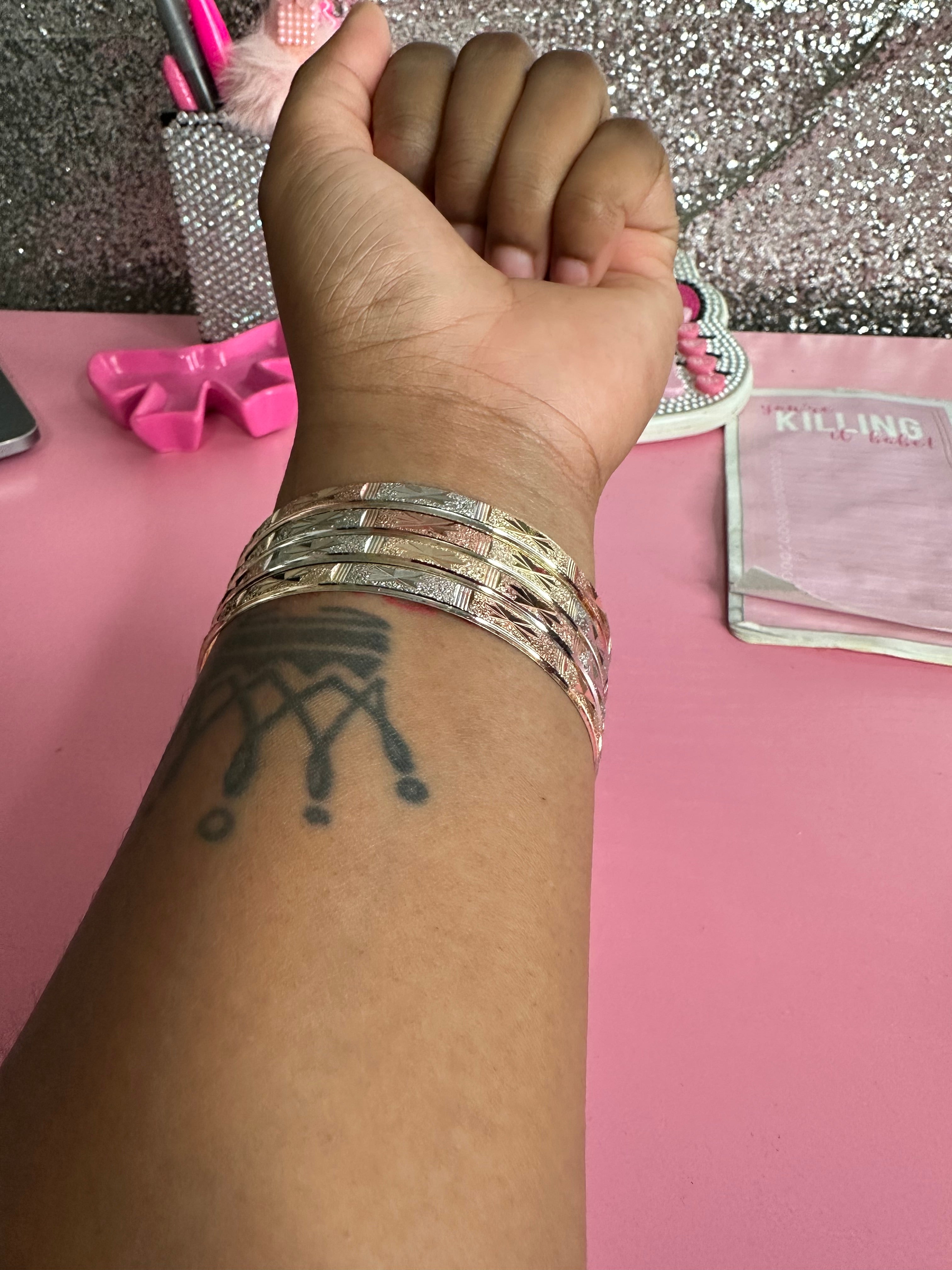 4pc Tri gold bangles