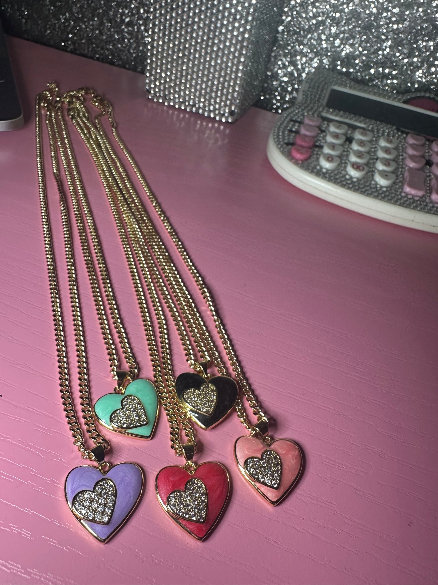 Double heart necklace