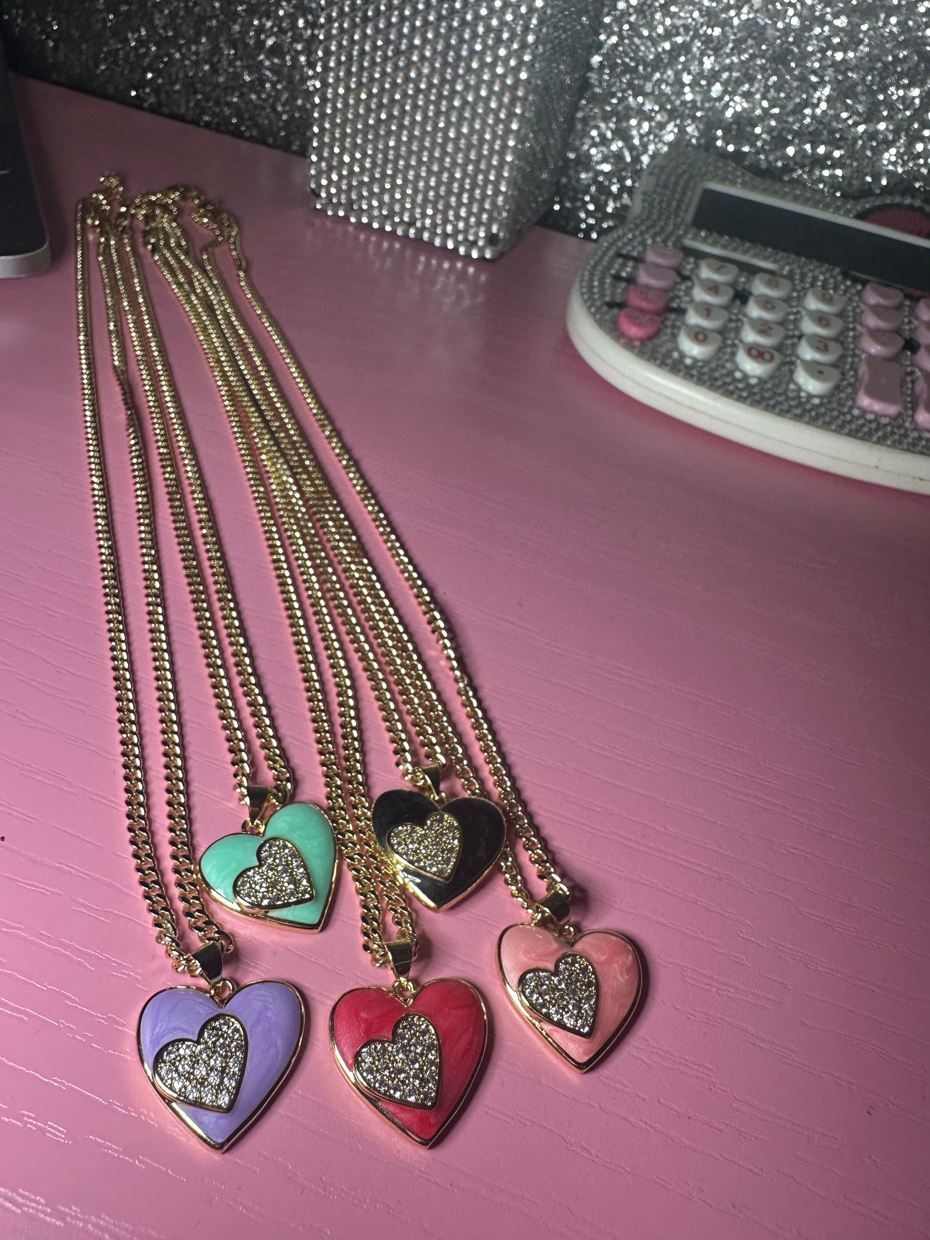 Double heart necklace