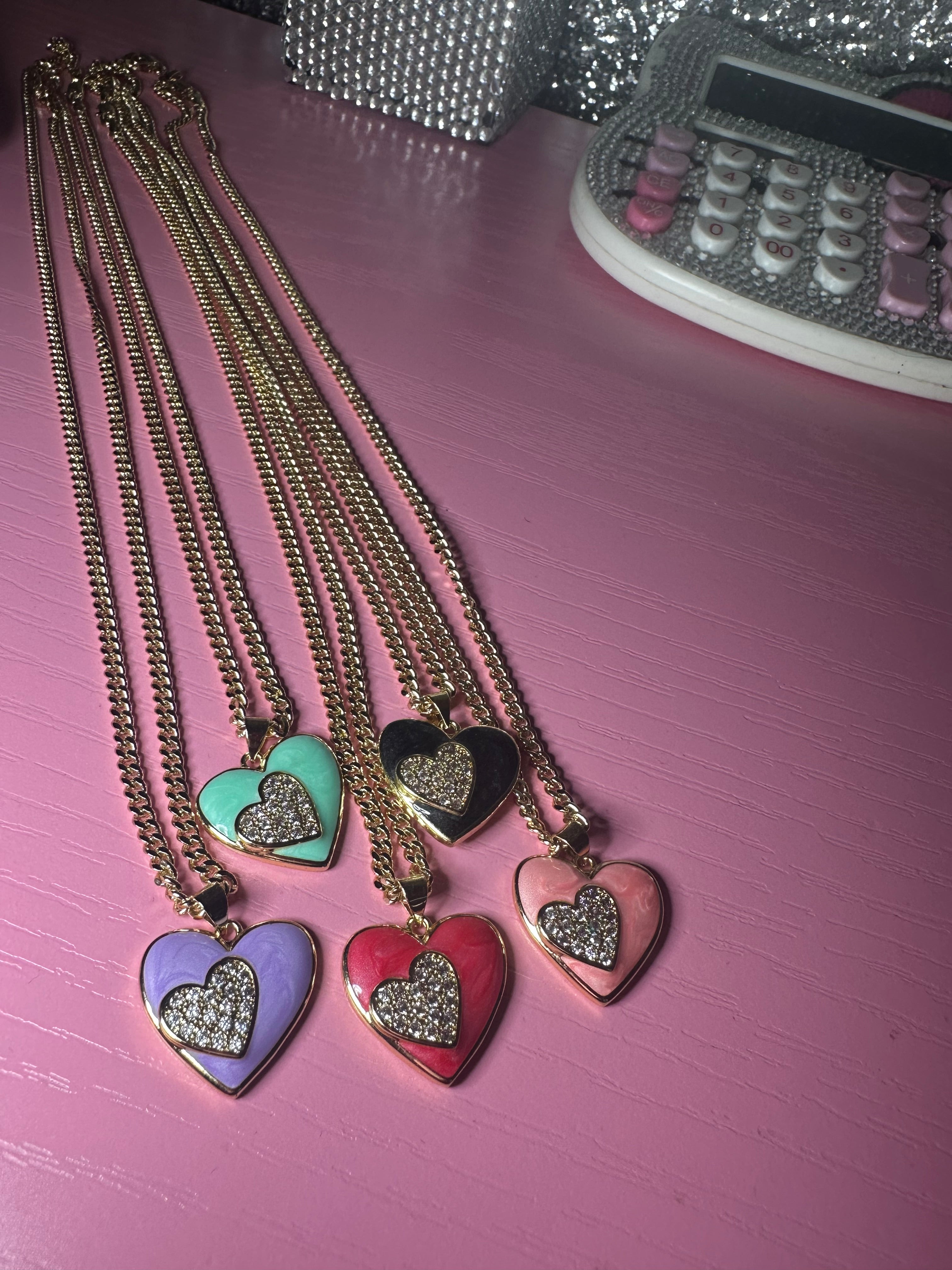 Double heart necklace