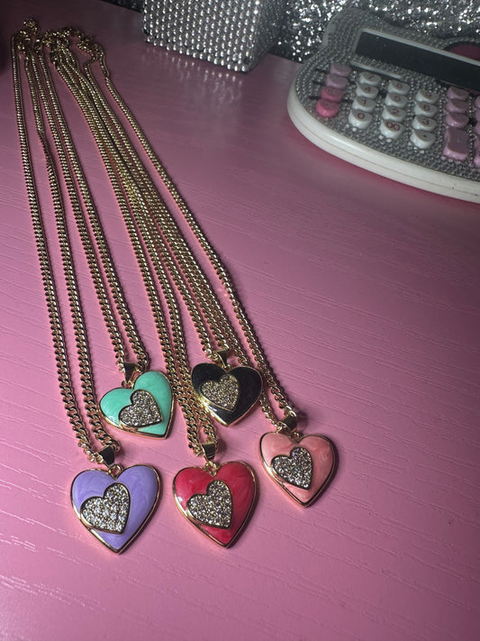Double heart necklace