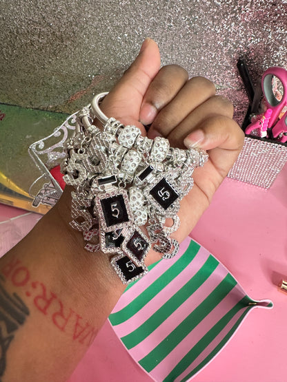 #5 silver charm bracelet