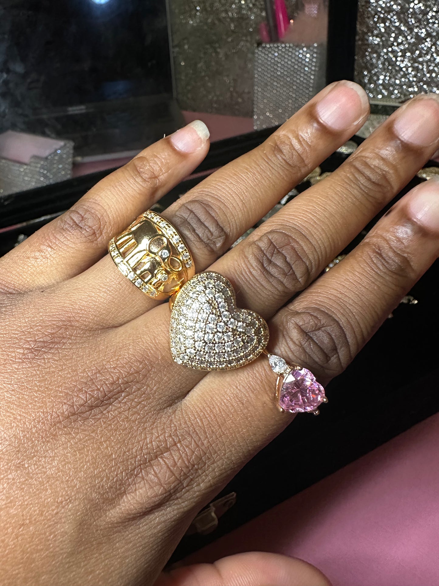 3pc Gold size 7 rings