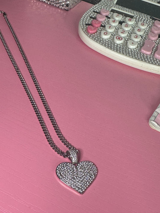 Silver heart necklace